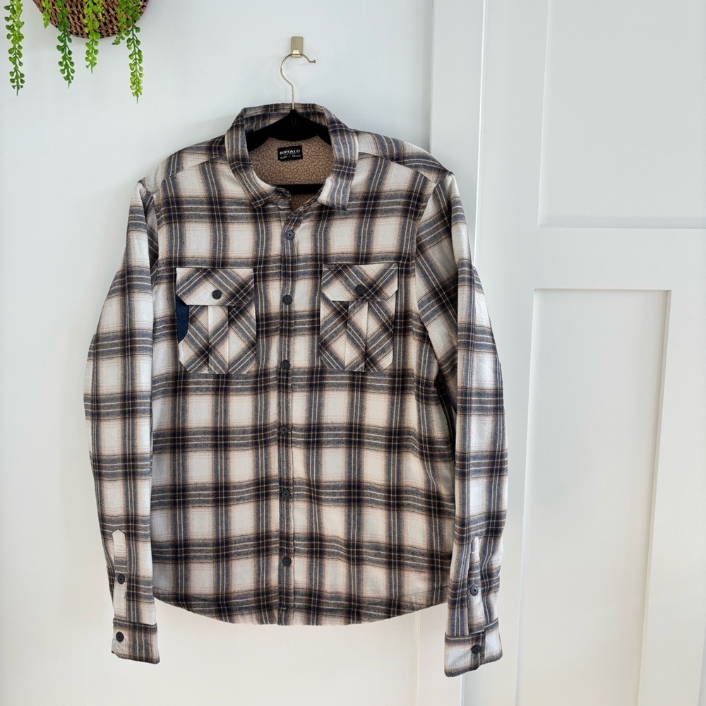 Buffalo David Bitton Mens Shirt Style Shacket Plaid Flannel Jacket X-Large